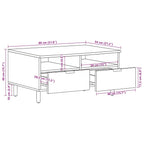Tavolino da Salotto Nero 80x54x40 cm in Legno Multistrato