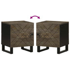 Comodino Nero 40x33x46 cm in Legno Massello di Mango