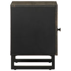 Comodini 2pz Neri 40x33x46 cm in Legno Massello di Mango