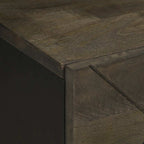 Comodino Nero 40x33x46 cm in Legno Massello di Mango