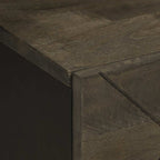 Comodini 2pz Neri 40x33x46 cm in Legno Massello di Mango