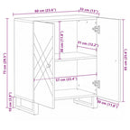 Credenza Nera 60x33x75 cm in Legno Massello di Mango