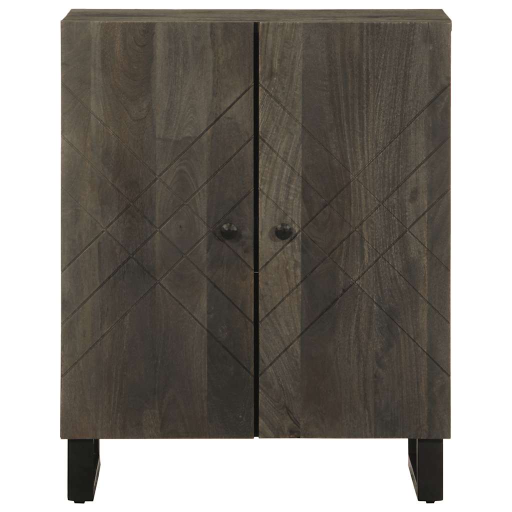 Credenza Nera 60x33x75 cm in Legno Massello di Mango
