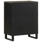 Credenza Nera 60x33x75 cm in Legno Massello di Mango