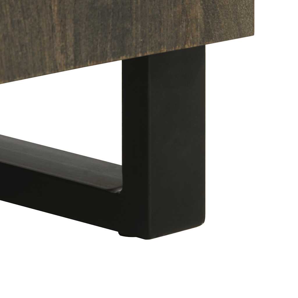 Credenza Nera 60x33x75 cm in Legno Massello di Mango