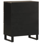 Credenza Nera 60x33x75 cm in Legno Massello di Mango
