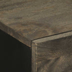 Credenza Nera 60x33x75 cm in Legno Massello di Mango