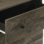 Credenza Nera 60x33x75 cm in Legno Massello di Mango