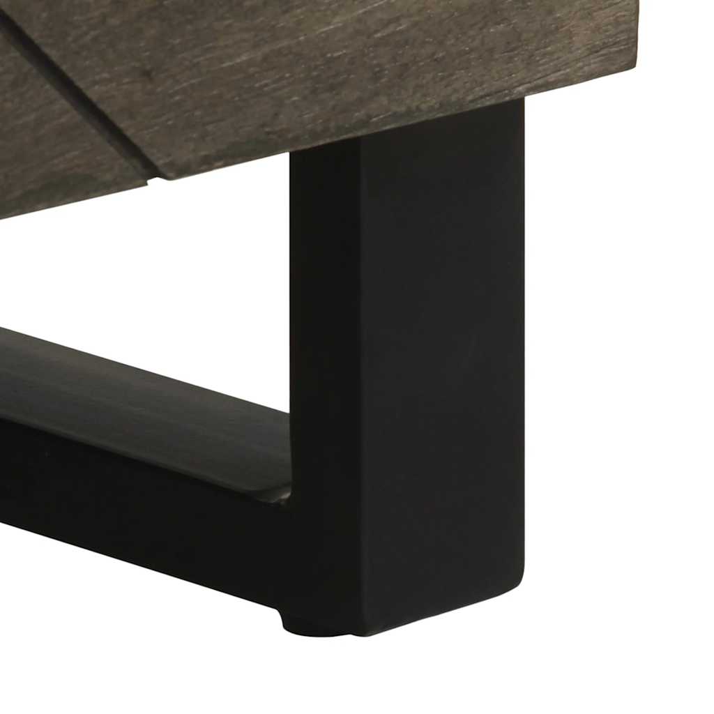 Credenza Nera 60x33x75 cm in Legno Massello di Mango