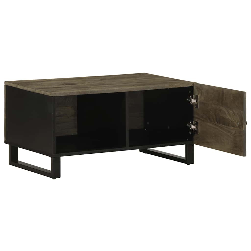 Tavolino da Salotto Nero 80x50x40 cm in Legno Massello di Mango
