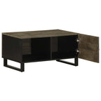 Tavolino da Salotto Nero 80x50x40 cm in Legno Massello di Mango
