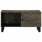 Tavolino da Salotto Nero 80x50x40 cm in Legno Massello di Mango