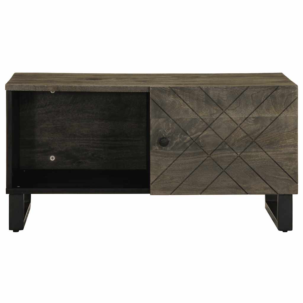 Tavolino da Salotto Nero 80x50x40 cm in Legno Massello di Mango