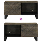 Tavolino da Salotto Nero 80x50x40 cm in Legno Massello di Mango