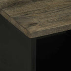 Tavolino da Salotto Nero 80x50x40 cm in Legno Massello di Mango