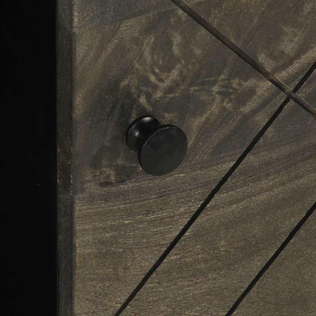 Tavolino da Salotto Nero 80x50x40 cm in Legno Massello di Mango