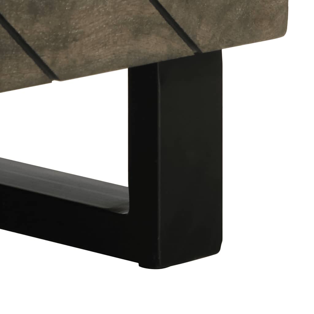 Tavolino da Salotto Nero 80x50x40 cm in Legno Massello di Mango