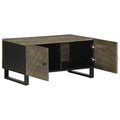 Tavolino da Salotto Nero 80x50x40 cm in Legno Massello di Mango