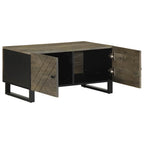 Tavolino da Salotto Nero 80x50x40 cm in Legno Massello di Mango