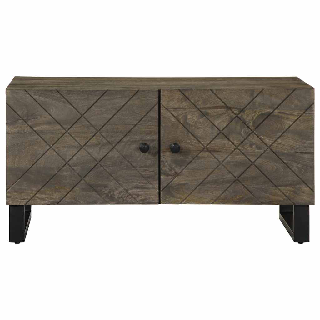 Tavolino da Salotto Nero 80x50x40 cm in Legno Massello di Mango