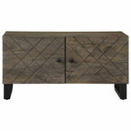Tavolino da Salotto Nero 80x50x40 cm in Legno Massello di Mango
