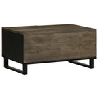 Tavolino da Salotto Nero 80x50x40 cm in Legno Massello di Mango