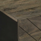 Tavolino da Salotto Nero 80x50x40 cm in Legno Massello di Mango