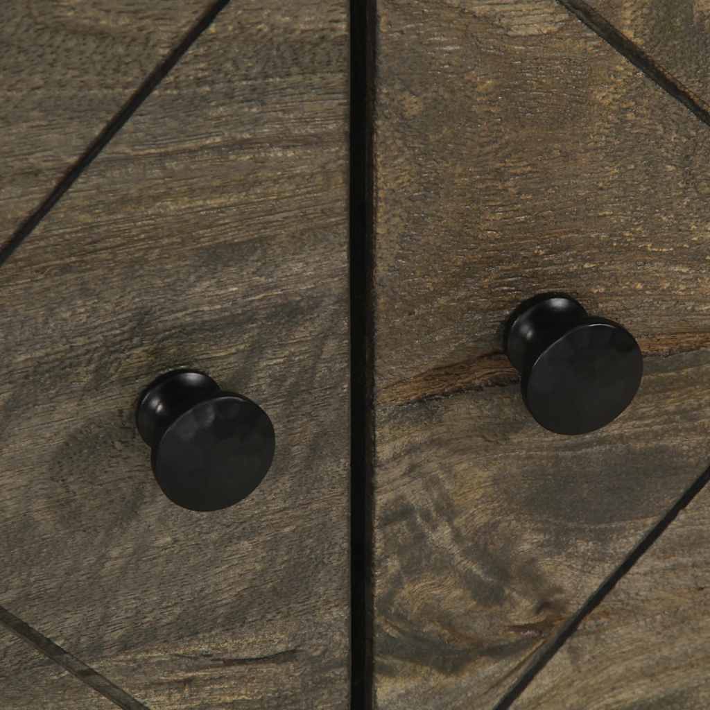 Tavolino da Salotto Nero 80x50x40 cm in Legno Massello di Mango