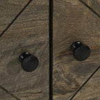 Tavolino da Salotto Nero 80x50x40 cm in Legno Massello di Mango