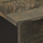 Comodino Nero 50x33x60 cm in Legno Massello di Mango