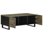 Tavolino da Salotto Nero 100x54x40cm in Legno Massello di Mango