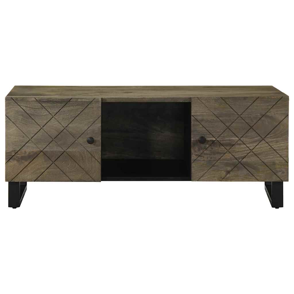 Tavolino da Salotto Nero 100x54x40cm in Legno Massello di Mango