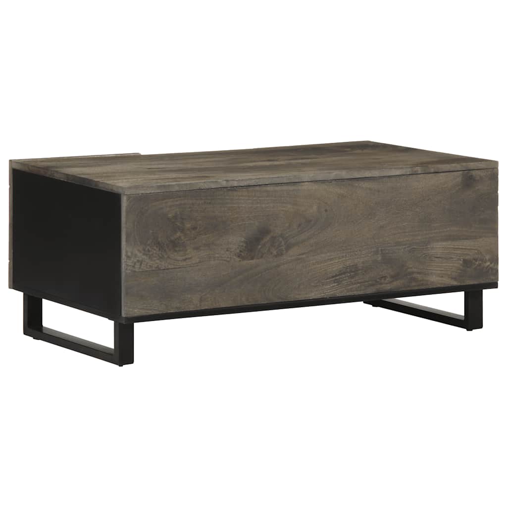 Tavolino da Salotto Nero 100x54x40cm in Legno Massello di Mango