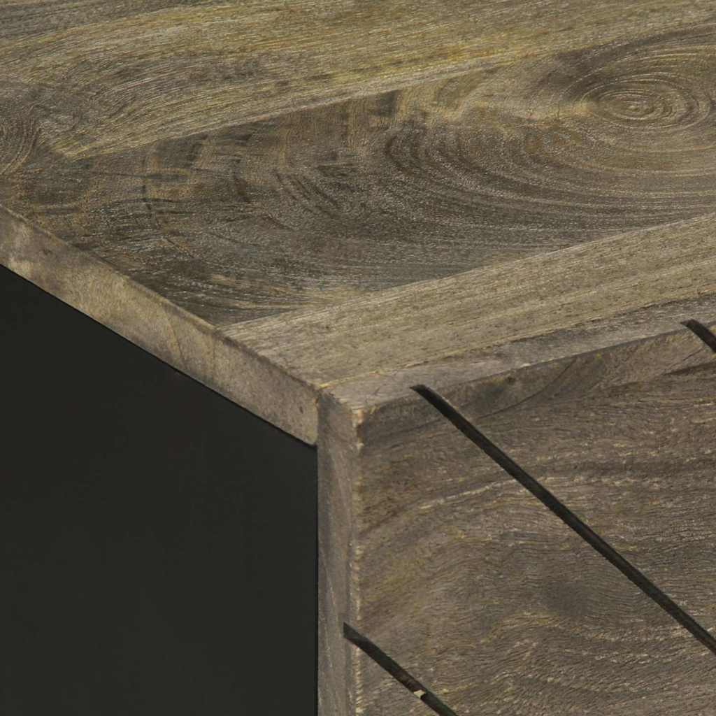 Tavolino da Salotto Nero 100x54x40cm in Legno Massello di Mango