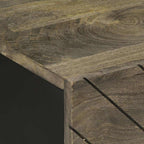 Tavolino da Salotto Nero 100x54x40cm in Legno Massello di Mango