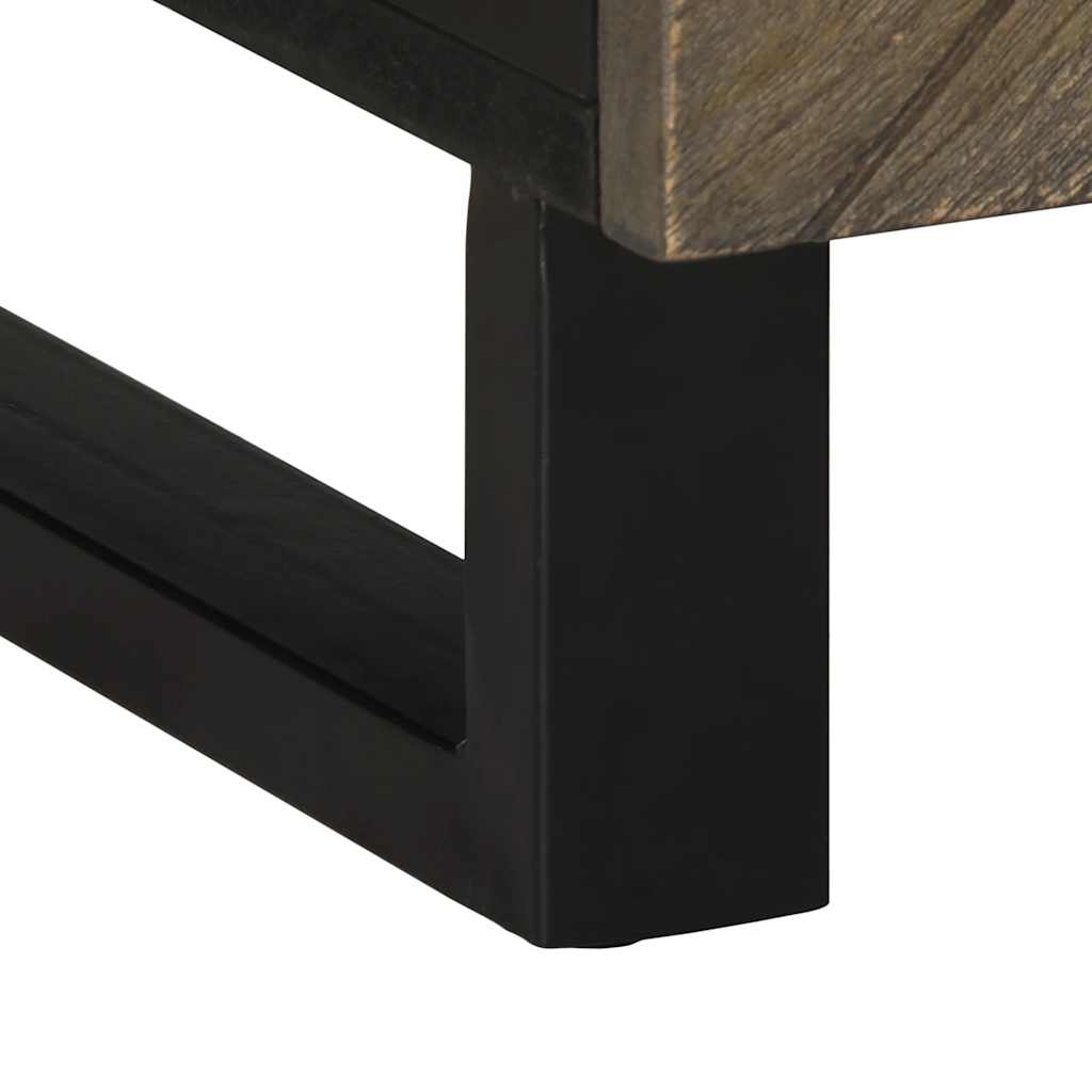 Tavolino da Salotto Nero 100x54x40cm in Legno Massello di Mango