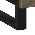 Tavolino da Salotto Nero 100x54x40cm in Legno Massello di Mango