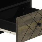Tavolino da Salotto Nero 80x54x40 cm in Legno Massello di Mango