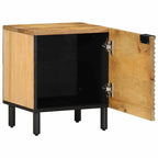 Comodino Marrone 40x33x46 cm in Legno Massello di Mango