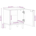 Comodini 2pz Marrone 40x33x46 cm in Legno Massello di Mango