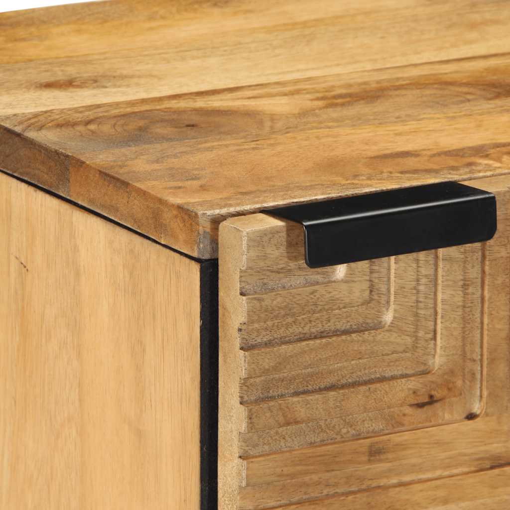 Comodini 2pz Marrone 40x33x46 cm in Legno Massello di Mango