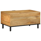 Tavolino da Salotto Marrone 80x50x40 cm Legno Massello di Mango