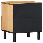 Comodino Marrone 40x33x46 cm in Legno Massello di Mango