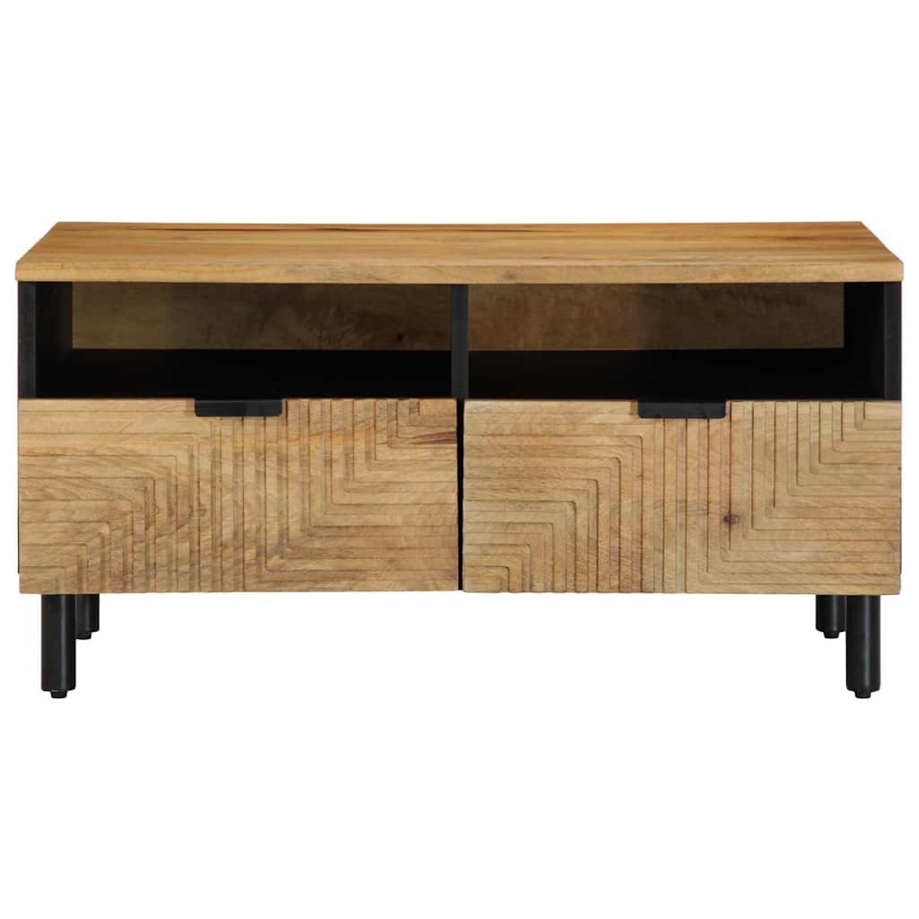 Tavolino da Salotto Marrone 80x54x40 cm Legno Massello di Mango