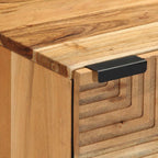 Comodino 40x33x46 cm in Legno Massello di Acacia