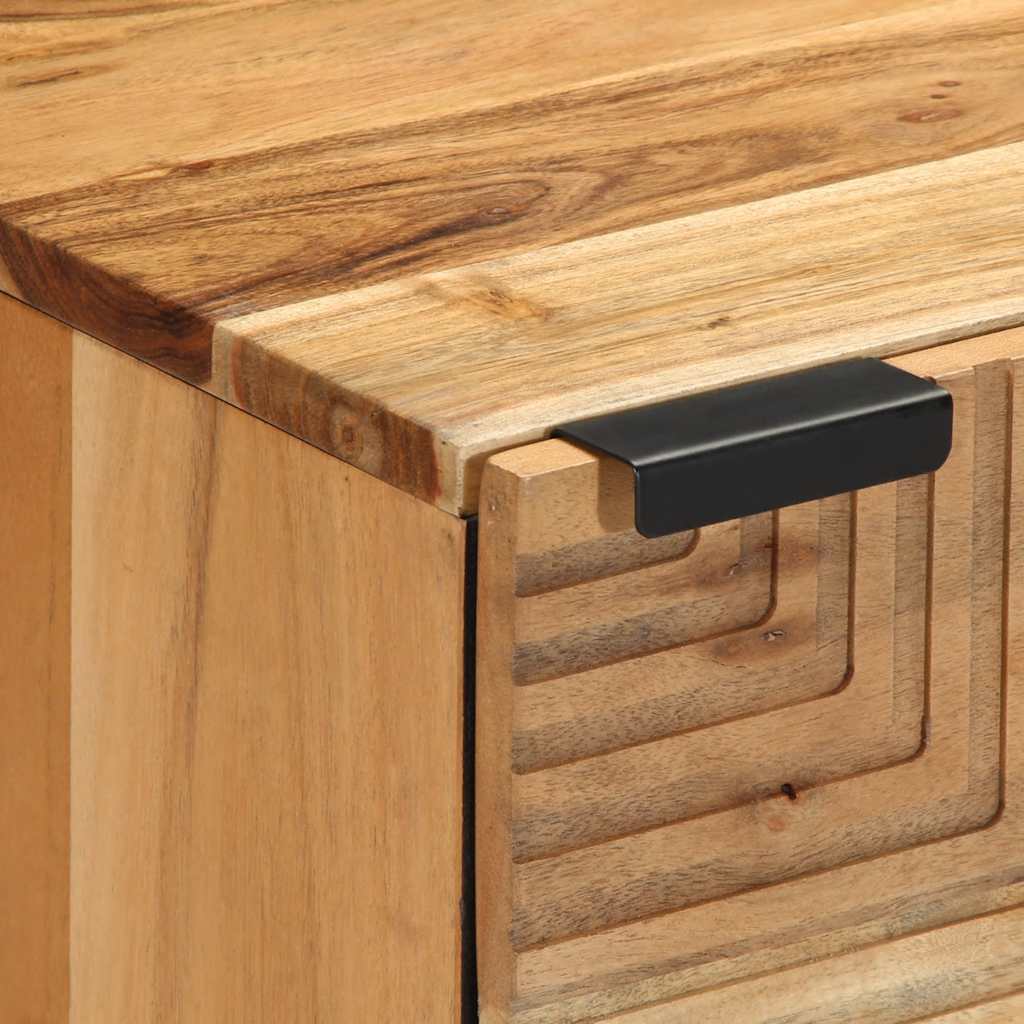Comodino 40x33x46 cm in Legno Massello di Acacia