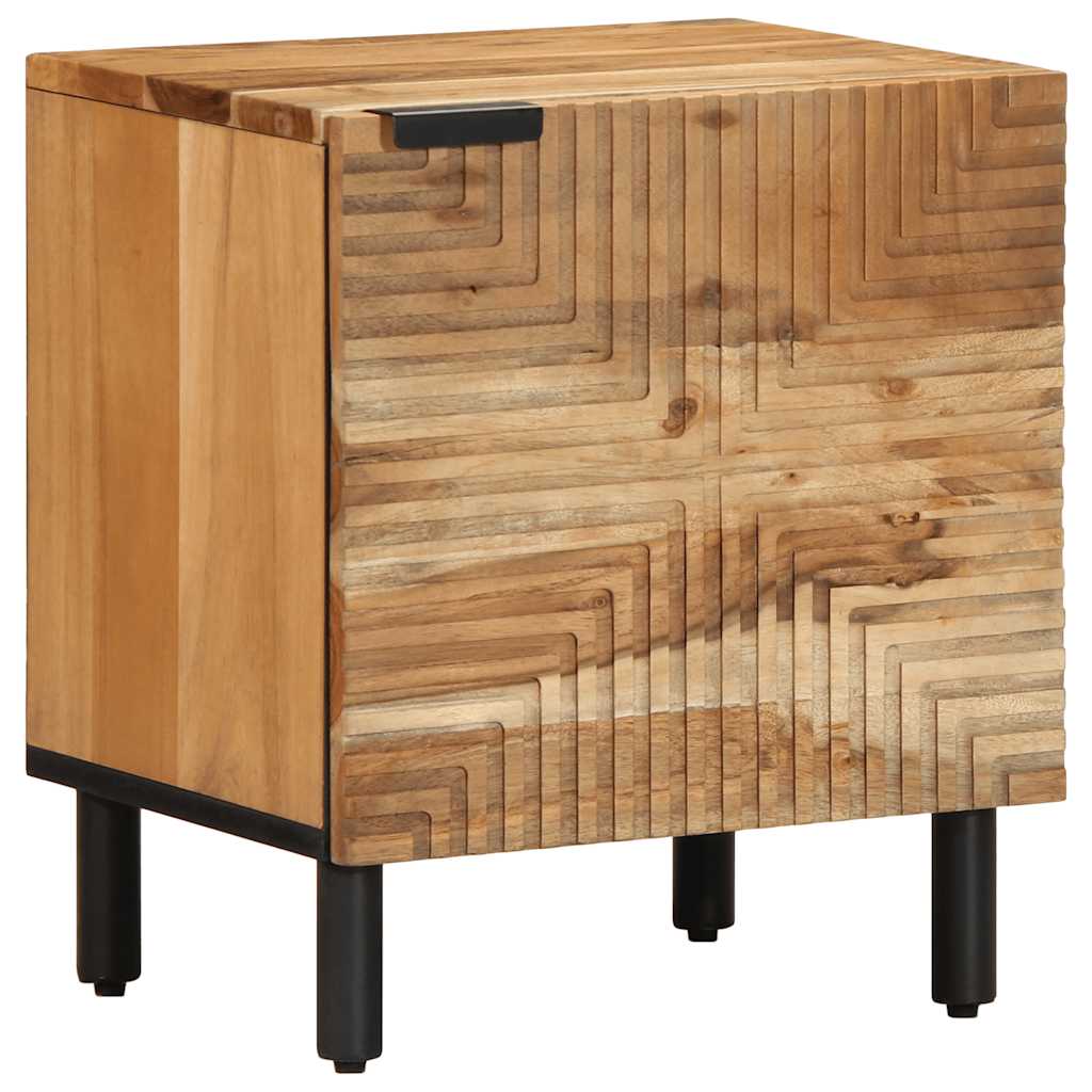 Comodini 2pz 40x33x46 cm in Legno Massello di Acacia