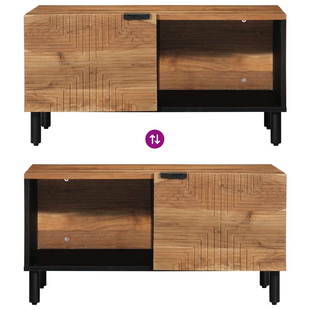 Tavolino da Salotto 80x50x40 cm Legno Massello di Acacia