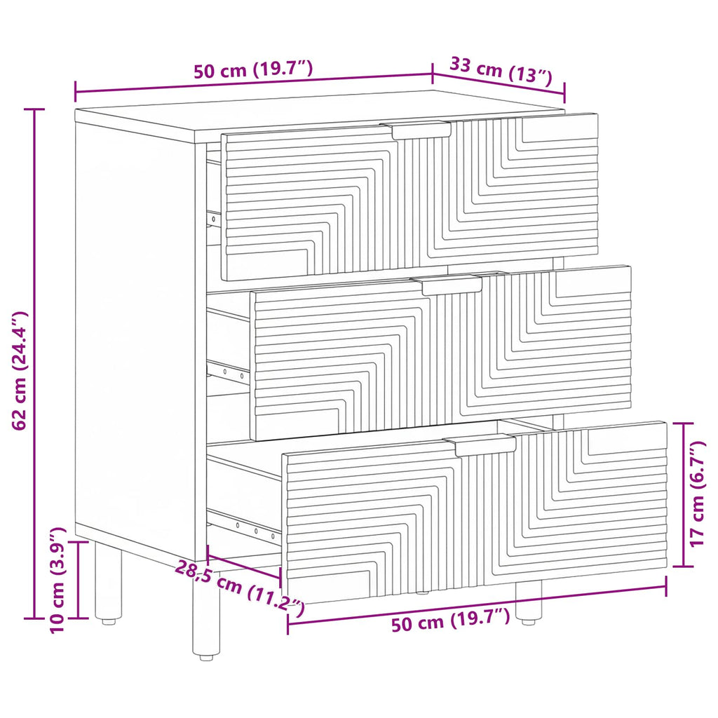 Armadietto per letto Marrone 50 x 33 x 62 cm