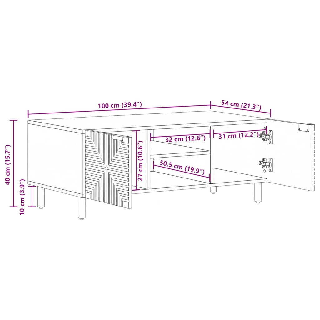 Tavolino da salotto Marrone 100 x 54 x 40 cm